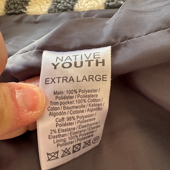 Native Youth Urban Outfitters Men's Cadley Striped Fleece Jacket Size XL - Picture 7 of 9